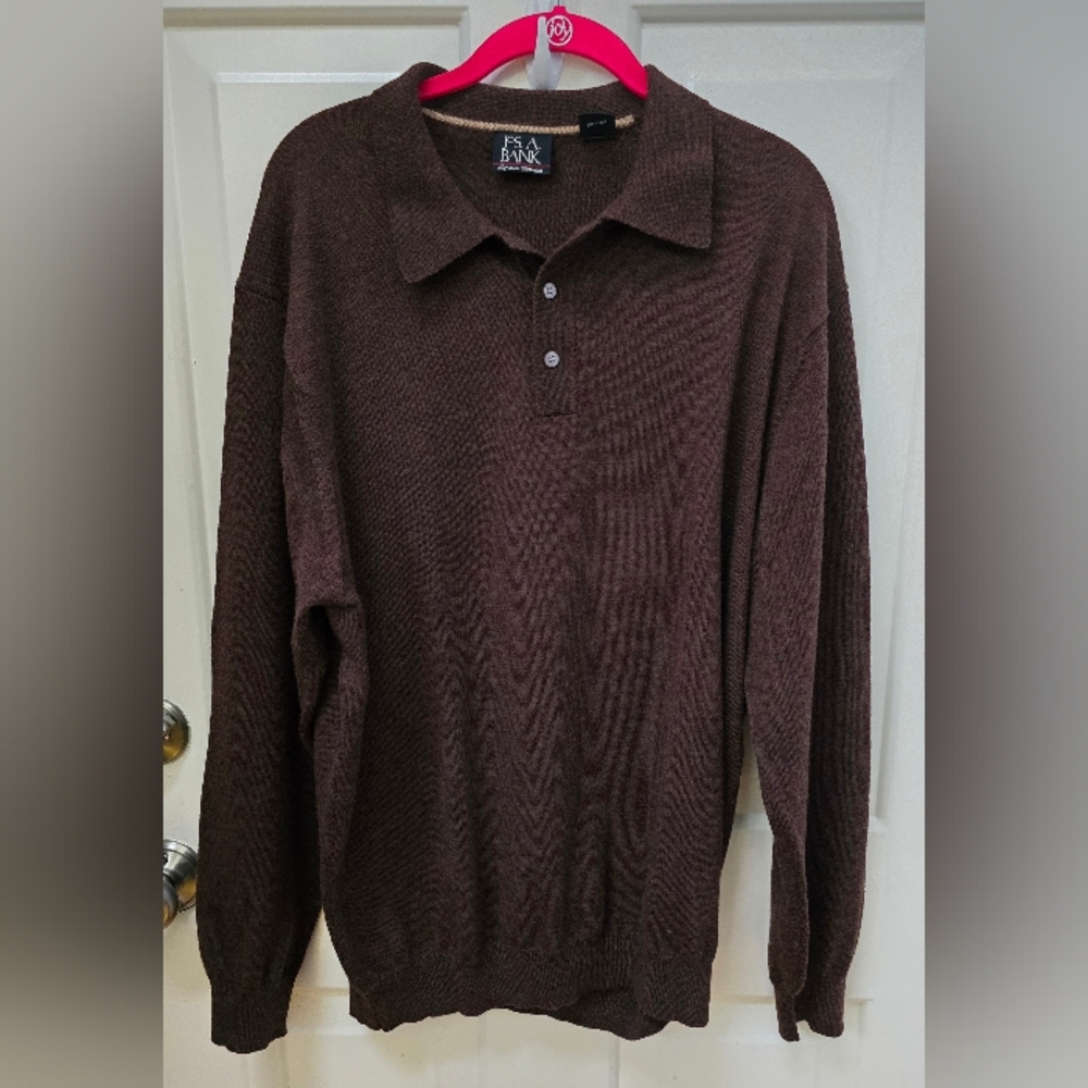 Jos.A.Bank Signature Collection 100% Merino Wool Men's Brown Sweater Sz XL